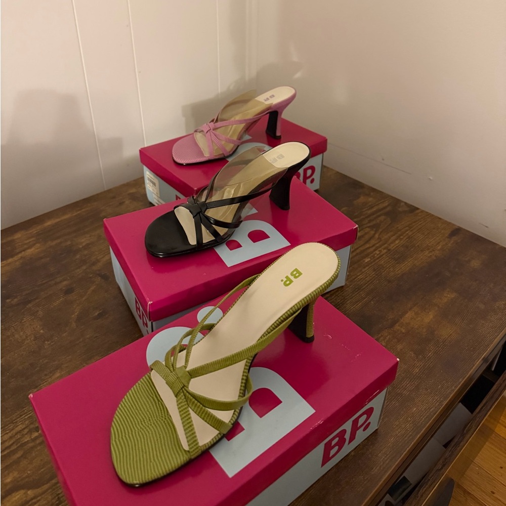 BP Women's Multi-Color Strappy Heels